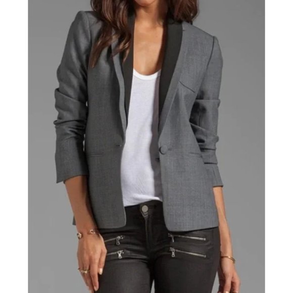 Theory Gray and Black Blazer - Picture 1 of 9